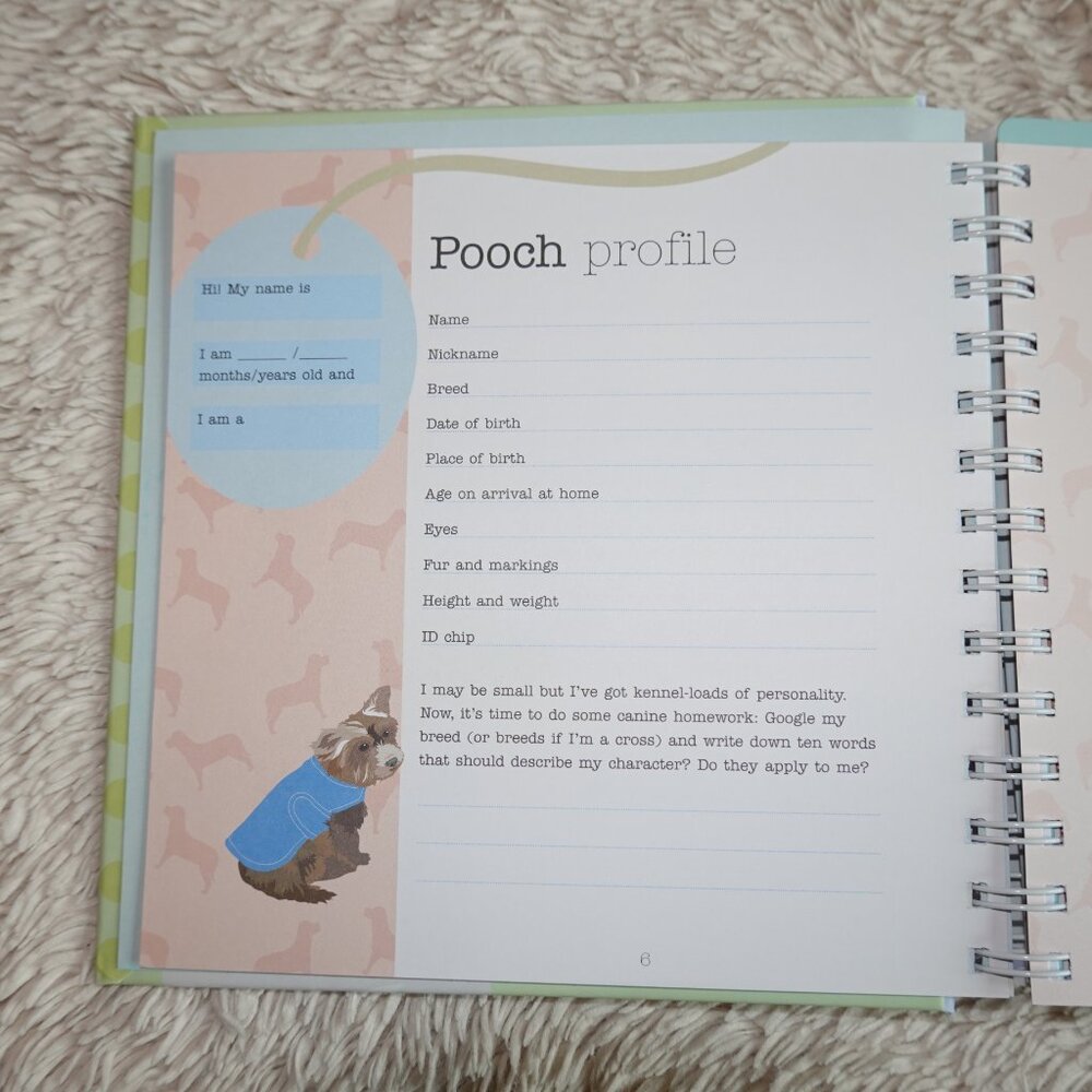My Dog's Journal (scrapbook / baby book for dogs), Spiral, Hard Cover, NWT - Picture 5 of 11